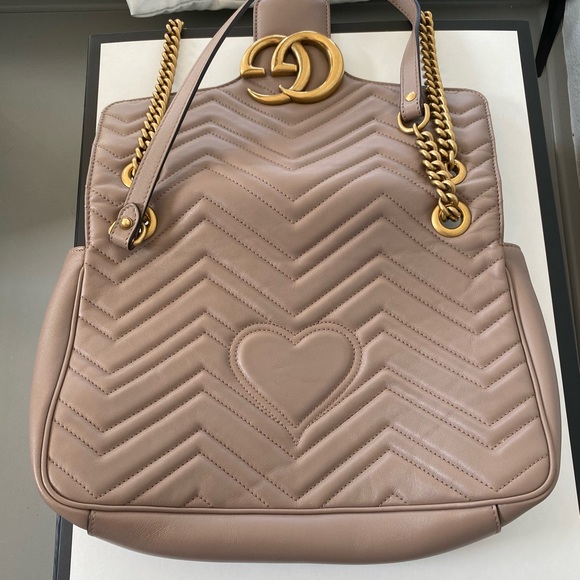 Gucci Marmont Matelasse Shoulder Bag Dusty Pink - Picture 3 of 6